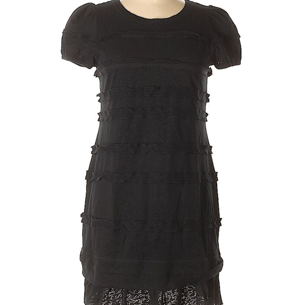 Marc by Marc Jacobs Casual Black Lace Ruffle Dress